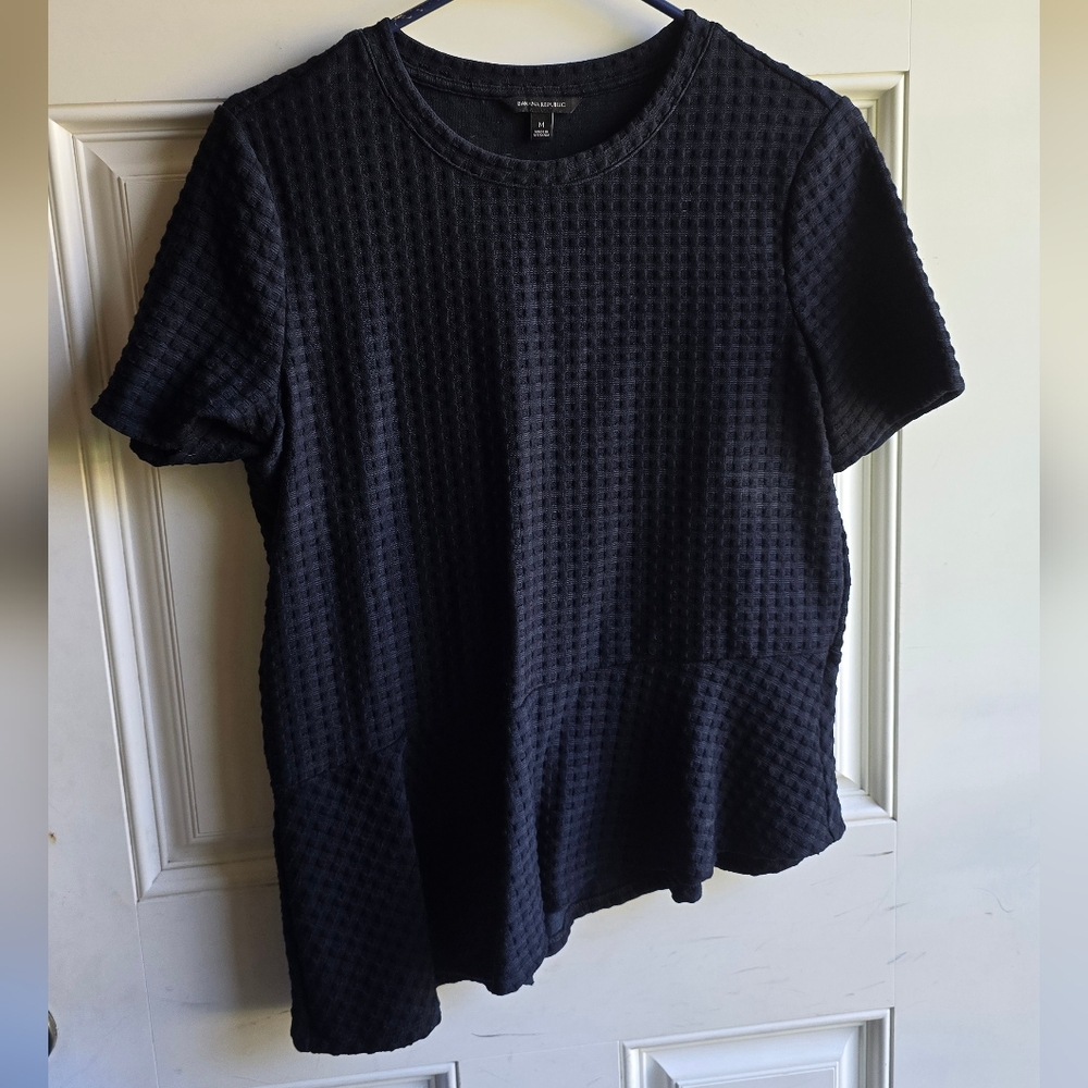 Banana Republic Black Textured Tee